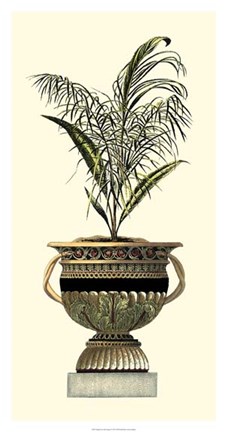 Framed Elegant Urn with Foliage II Print