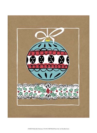 Framed Holly Jolly Christmas I Print