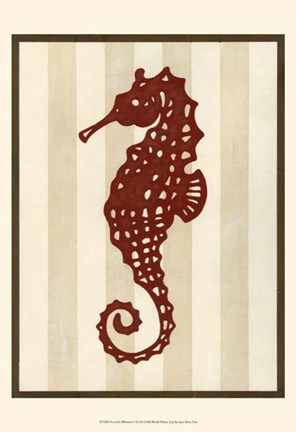 Framed Sea Life Silhouette I Print