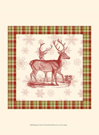 Framed Reindeer Toile I Print