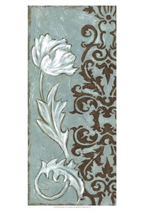 Framed Floral and Damask I Print