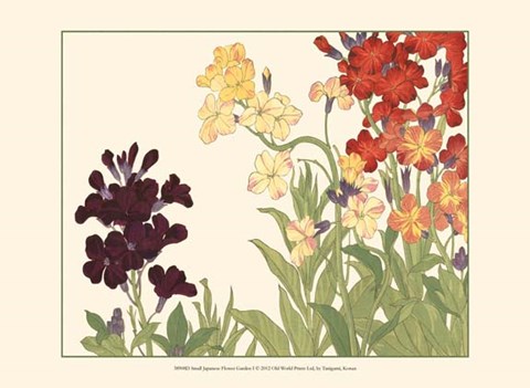 Framed Small Japanese Flower Garden I Print