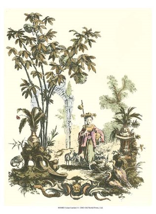 Framed Asian Garden I Print