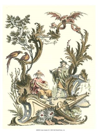 Framed Asian Garden II Print