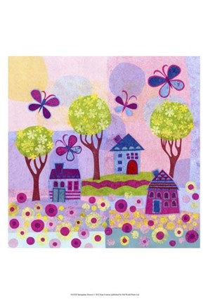 Framed Springtime Houses Print