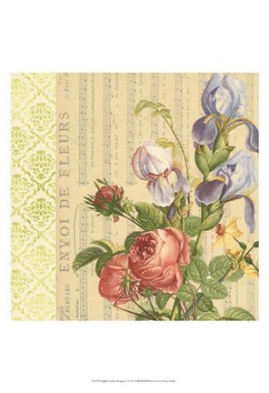 Framed English Garden Bouquet I Print