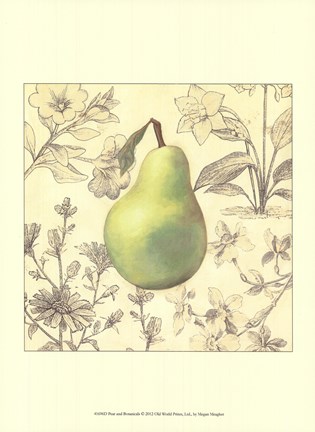 Framed Pear and Botanicals Print