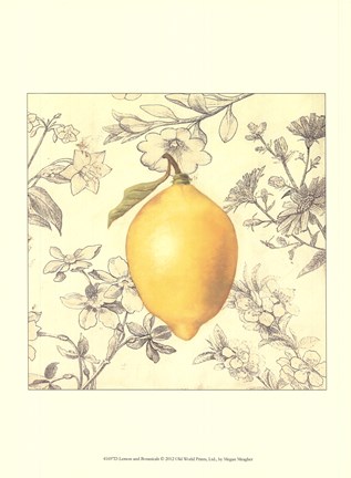 Framed Lemon and Botanicals Print