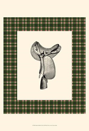Framed Saddle and Plaid I Print