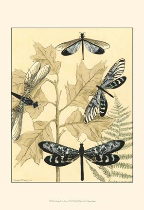 Framed Spa Dragonflies in Nature I Print