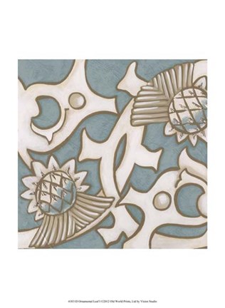 Framed Ornamental Leaf I Print