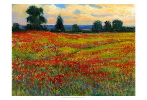 Framed Red Field I Print