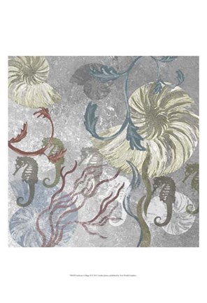 Framed Seahorse Collage II Print