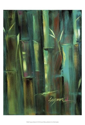 Framed Turquoise Bamboo II Print