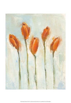 Framed Painted Tulips III Print