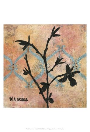 Framed Modern Tree in Black IV Print