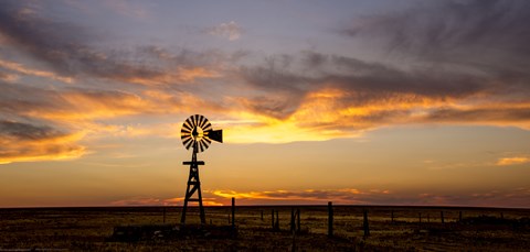 Framed Plains Windmill Print