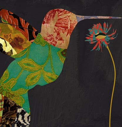 Framed Hummingbird Brocade IV Print