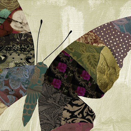 Framed Butterfly Brocade IV Print