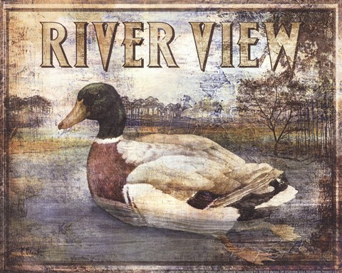 Framed Duck Sign I - petite Print