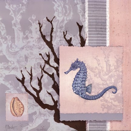 Framed Aquarius Blue Sq II Print