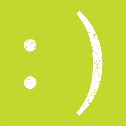 Framed Lime Smiley Print