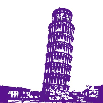 Framed Pisa in Purple Print