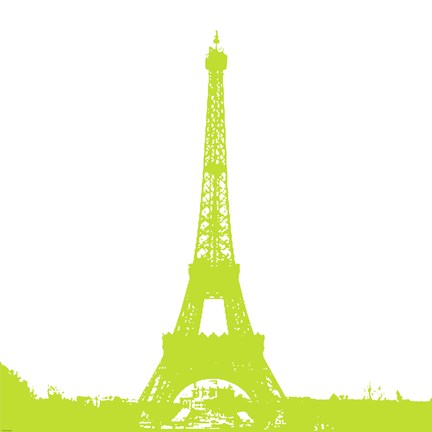 Framed Lime Eiffel Tower Print