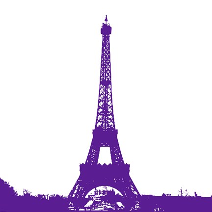 Framed Purple Eiffel Tower Print