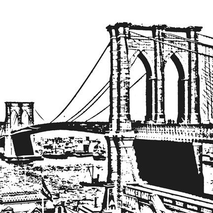 Framed Black Brooklyn Bridge Print