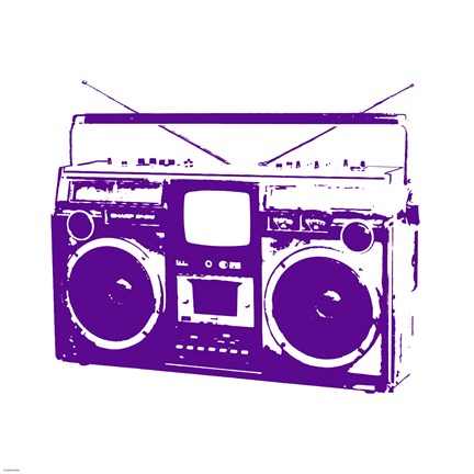 Framed Purple Boom Box Print