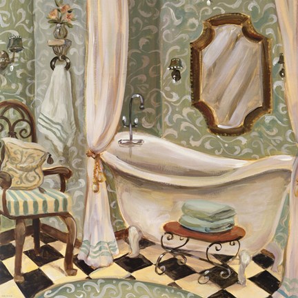 Framed Designer Bath I Print