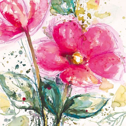 Framed Pink Flower I Print