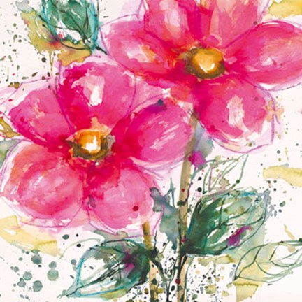 Framed Pink Flower II Print