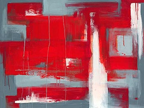 Framed Red Abstract Print