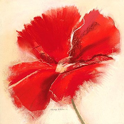 Framed Red Poppy Power IV Print
