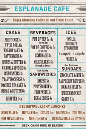Framed Vintage Cafe Menu Print