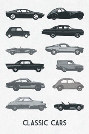 Framed Classic Cars Print