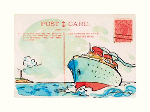 Framed Carte Postal V Print