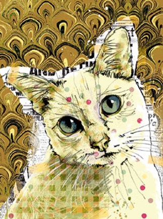 Framed Poppet Cat III Print