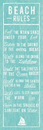 Framed Beach Rules Print