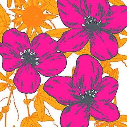 Framed Flower Garden II Print