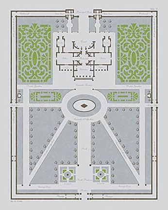 Framed Country Estates I Print