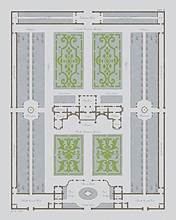 Framed Country Estates II Print