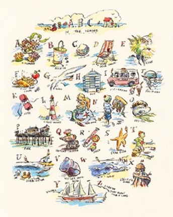 Framed ABC of The Seaside Print