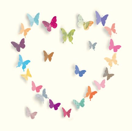 Framed Butterfly Heart I Print
