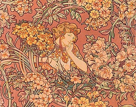 Framed Redhead Among Flowers Print
