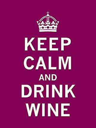 Framed Keep Calm, Drink Wine Print