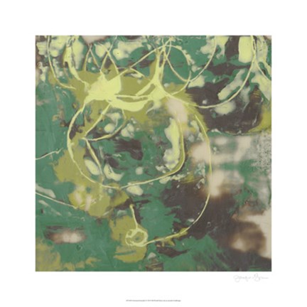 Framed Entwined Emerald I Print
