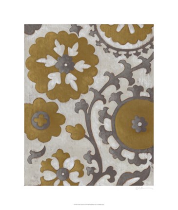 Framed Ochre Suzani II Print